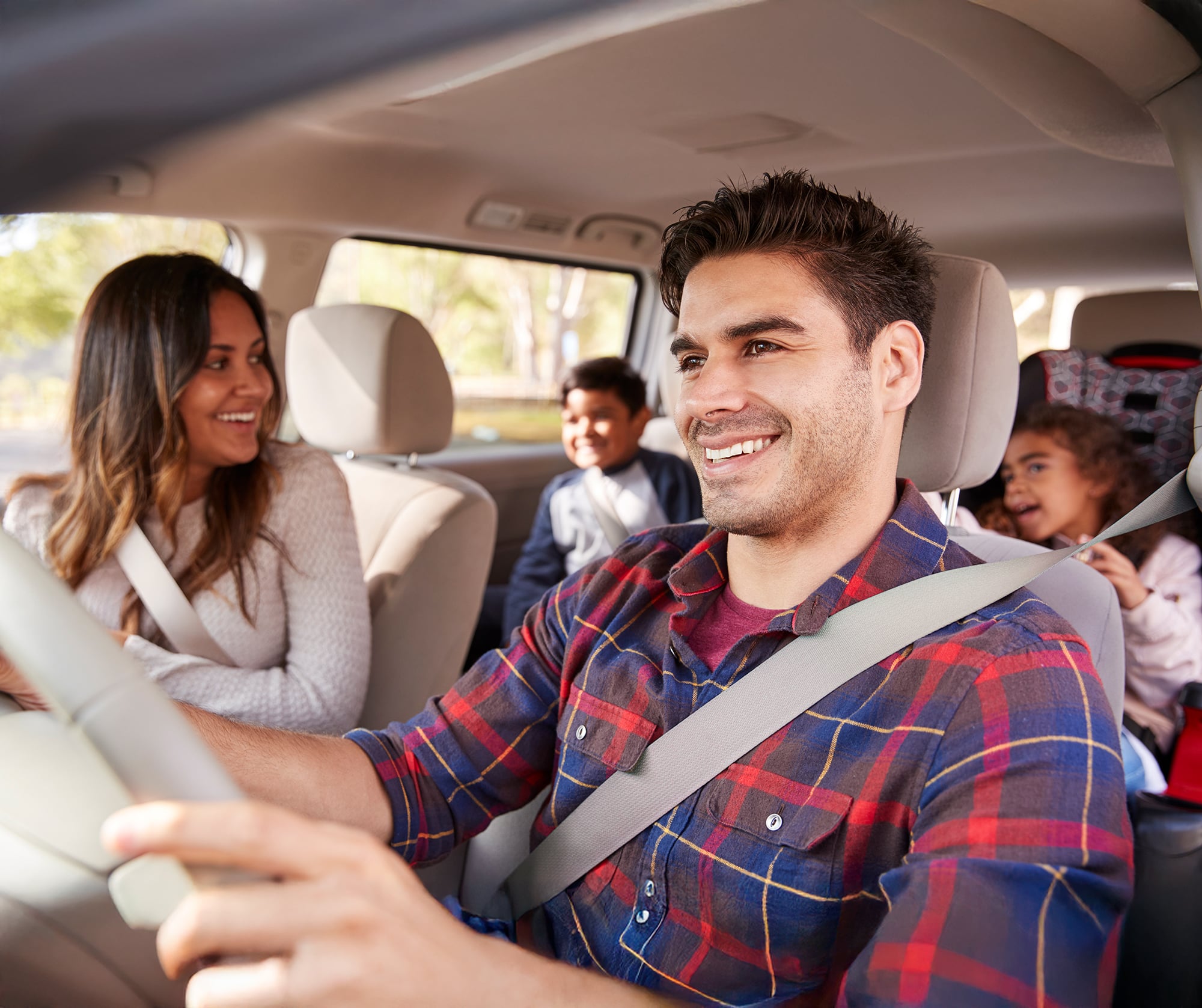 A family enjoying a drive together
